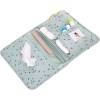 Mintgroene luieretui met bloemetjes - Changing pouch floral turquoise 